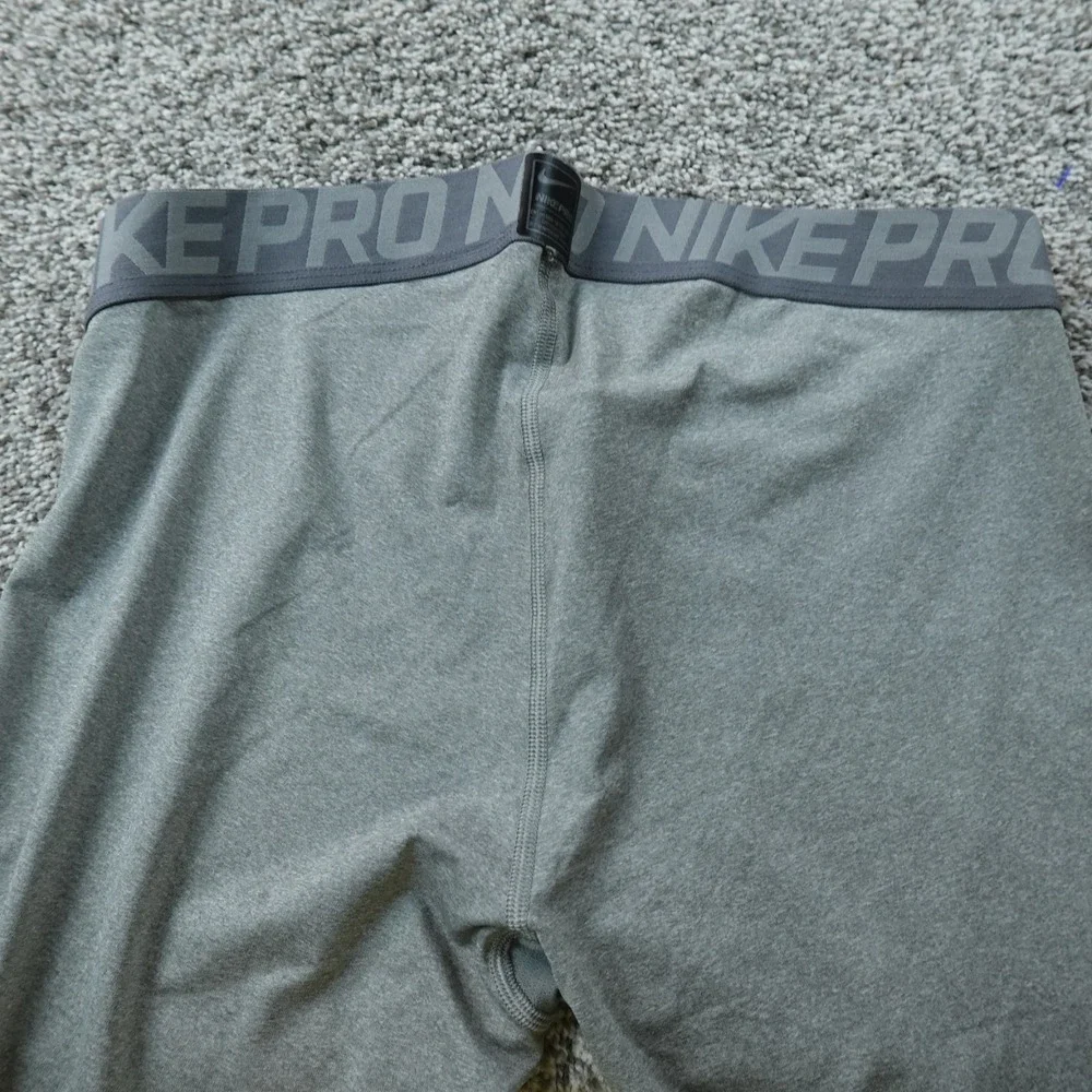 Nike Pro Leggings Mens XL Gray Dri Fit Compression Athletic Workout Gym Pants